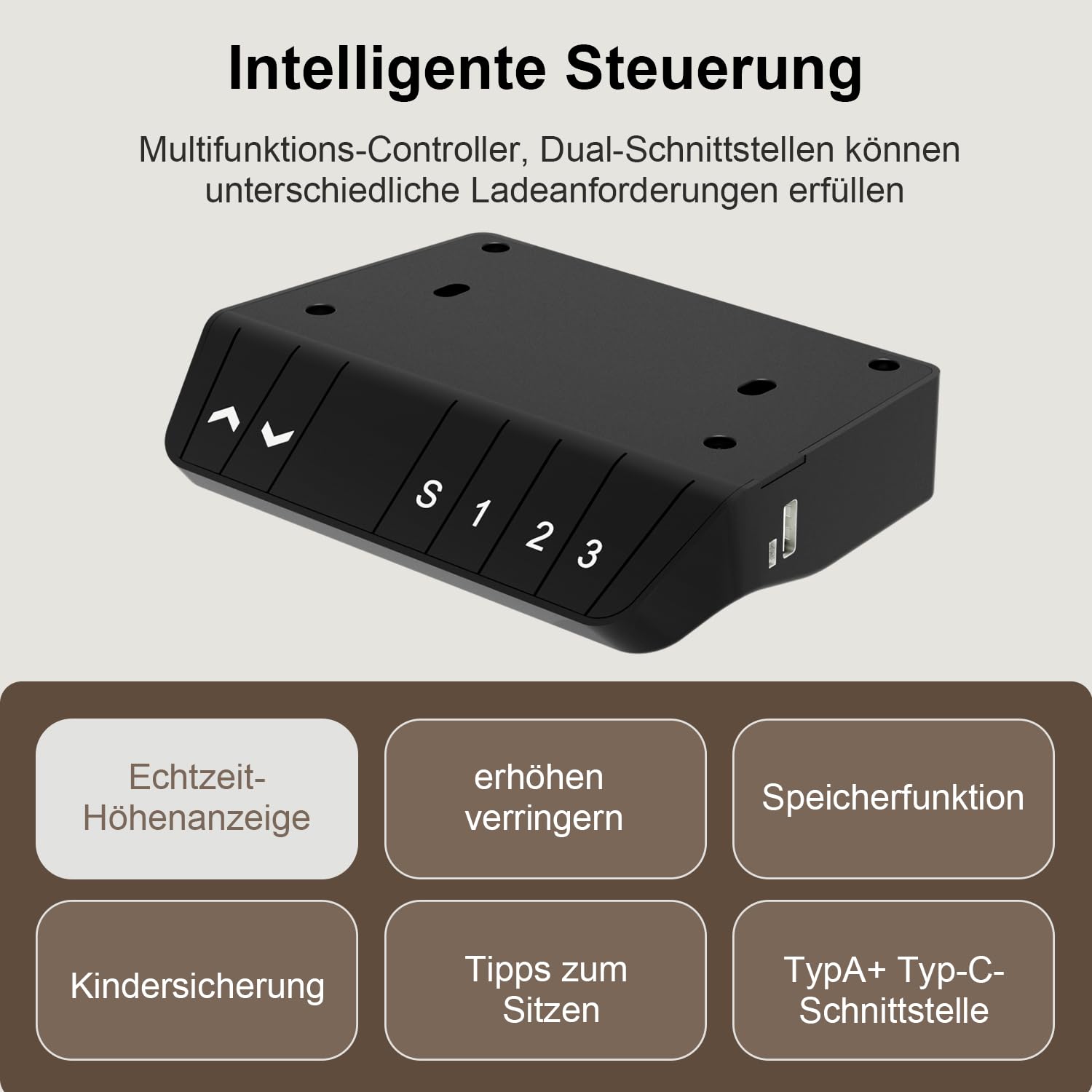 Sonnewelt 120 * 60cm Schreibtisch Höhenverstellbar Elektrisch Bürotisch Stehpult Computertisch mit Memory-Steuerung und Anti-Kollisions Technologie, Schwarz
