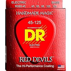 Dr Strings Red Devils – Extra-life Rouge Coated Bass 5 cordes 45–125 - Les Beatles, Paul McCartney, John Lennon, RIngo Starr, George Harrison