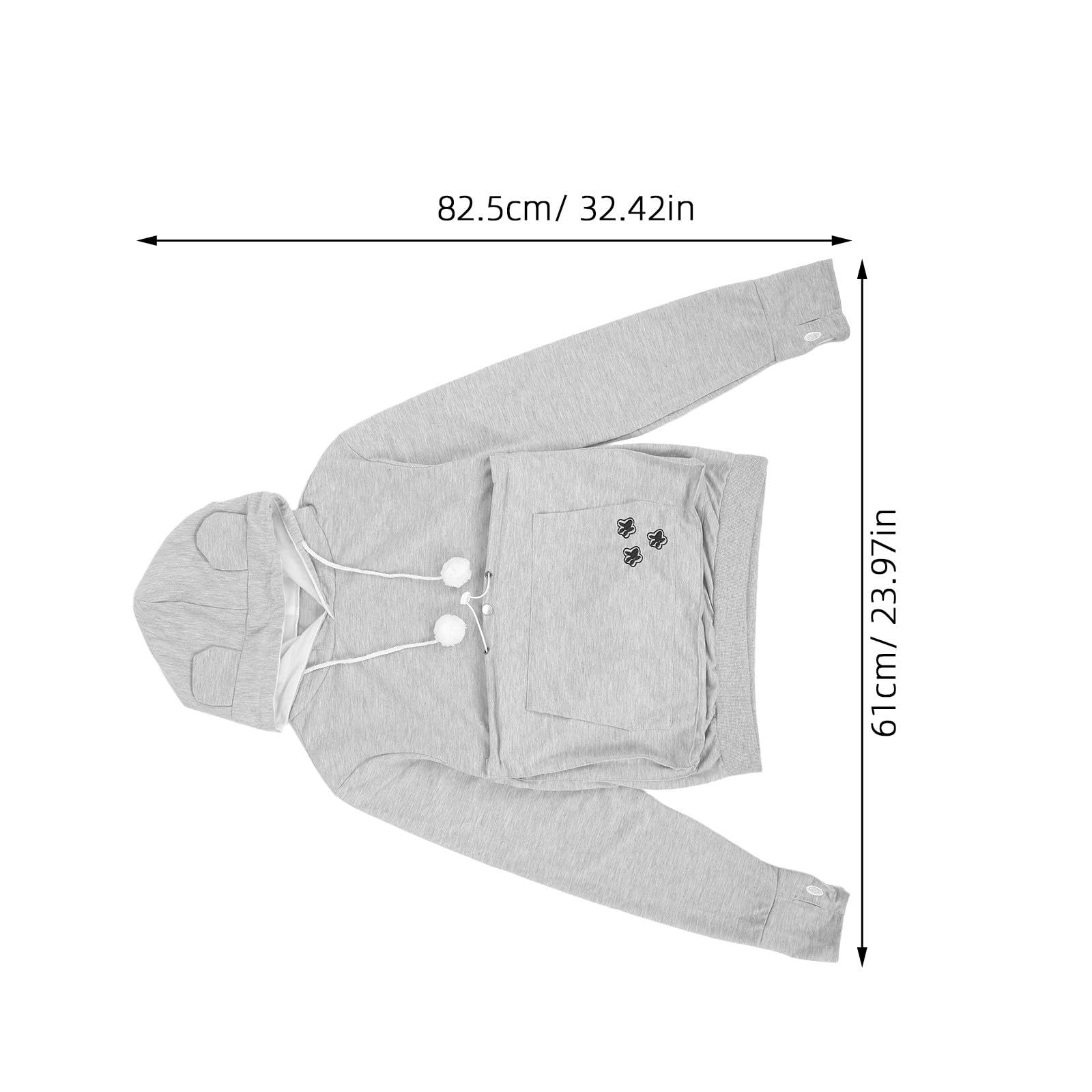 BETOOKY Felpa con Cappuccio e Tasca per Gatti Porta Cane Donna Uomo Felpa Antivento con Scomparto per Animali Domestici Maniche Lunghe Invernale