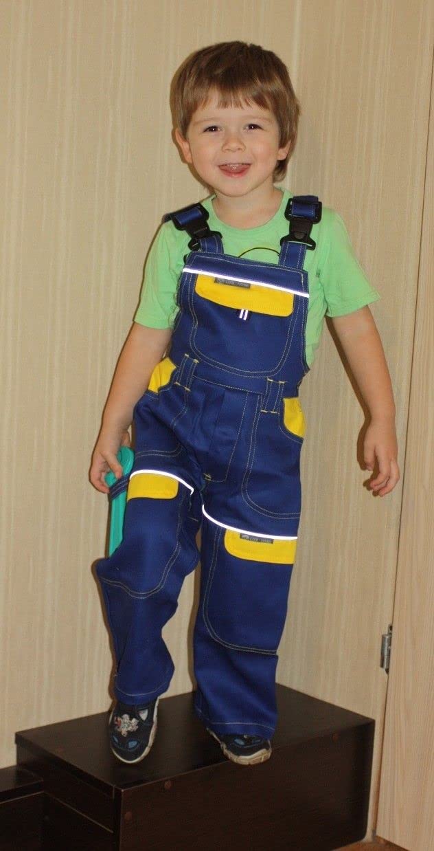 Bavaglino per bambini e bretelle Salopette per bambini pantaloni da lavoro tuta per bambini, 100% cotone abbigliamento professionale