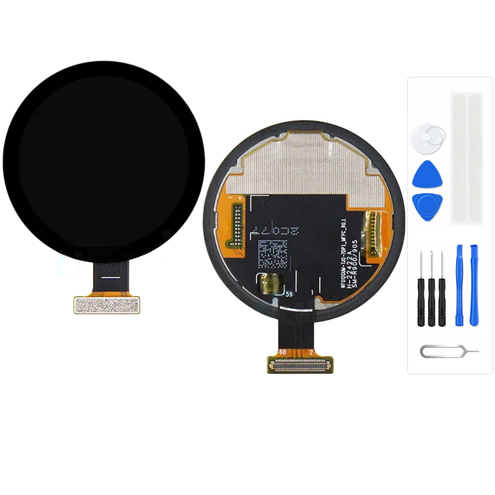 Generico Schermo LCD per Galaxy Watch 5 40mm SM-R900 SM-R905B Blutooth Smart Watch LCD Display Digitizer Vetro Touch Schermo Ricambio Assembly (Nero)