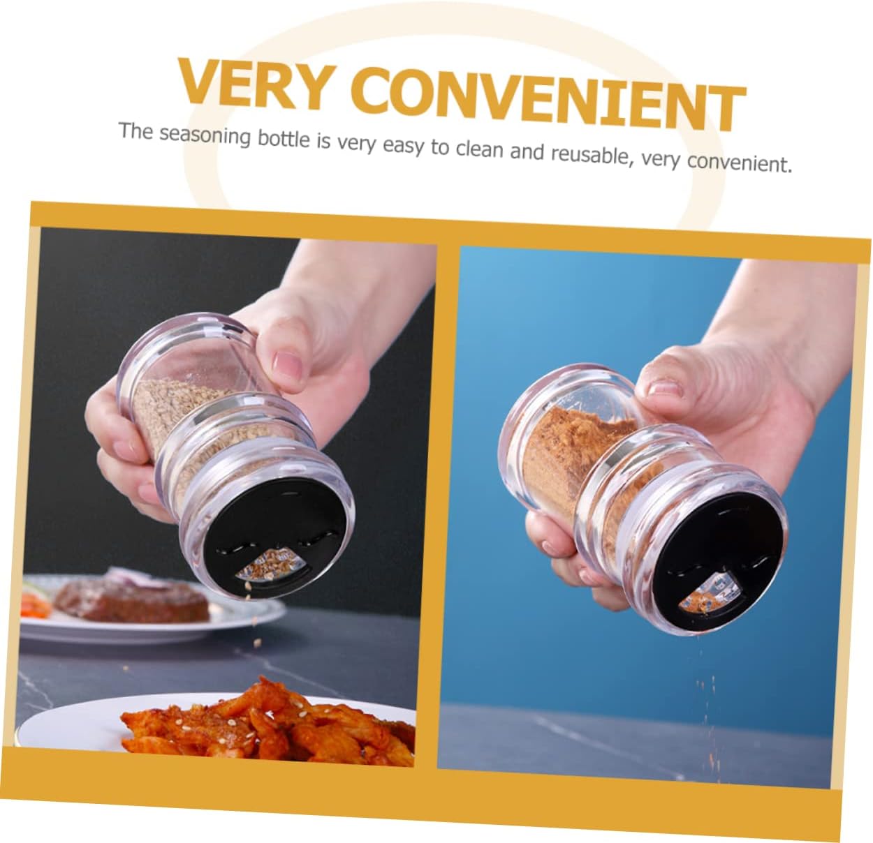SHOWERORO 4pcs Salt Storage Bottles Salt Shakers Seasoning Organizer for Kitchen