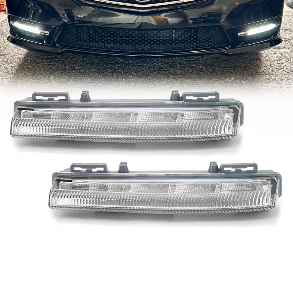 AutoXcessories LED DRL Daytime Running Light Replacement 6000K White Fog Lamp for 2009-2014 Mercedes W212 E-Class E350 E400 E550 E63AMG
