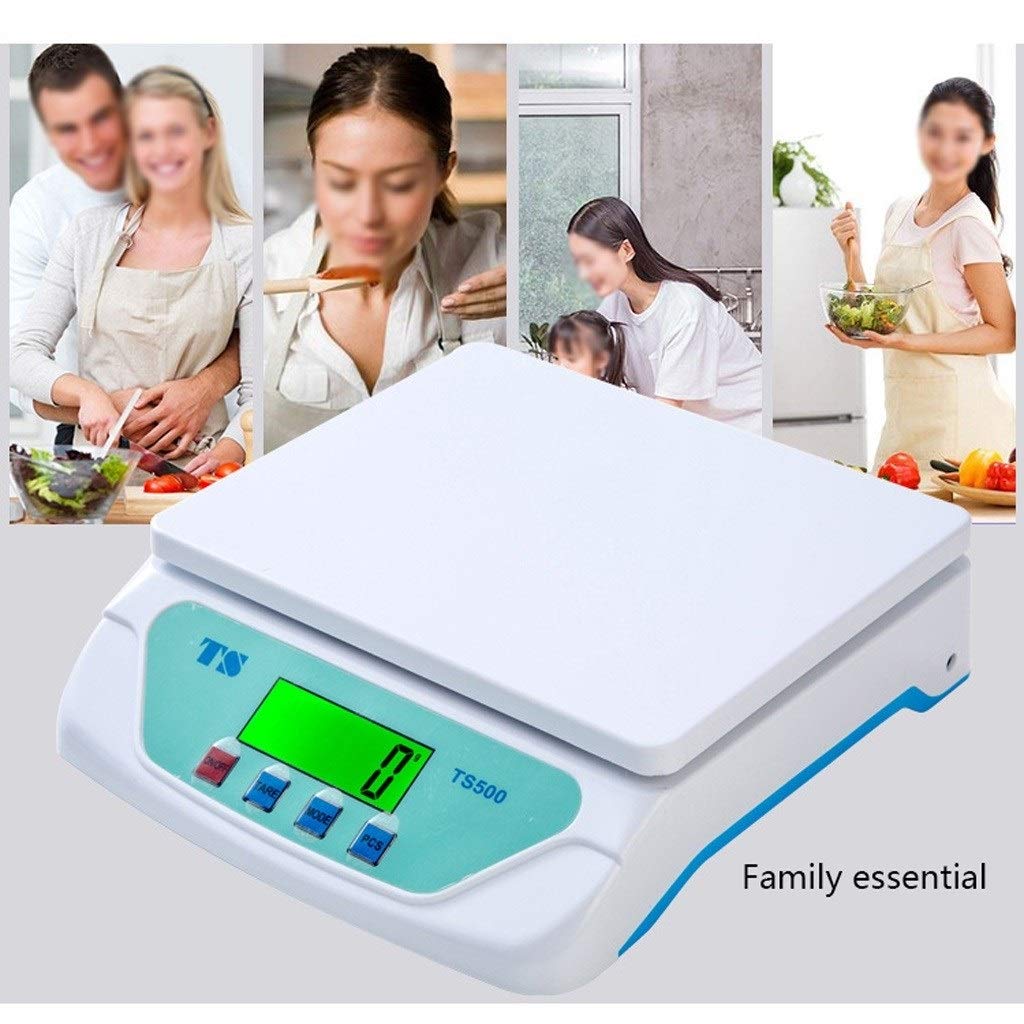 Elektroniczna waga kuchenna, cyfrowa waga kuchenna 22 lb/10 kg, większa platforma i podświetlany wyświetlacz, biała waga elektroniczna (25 kg x 1 g)