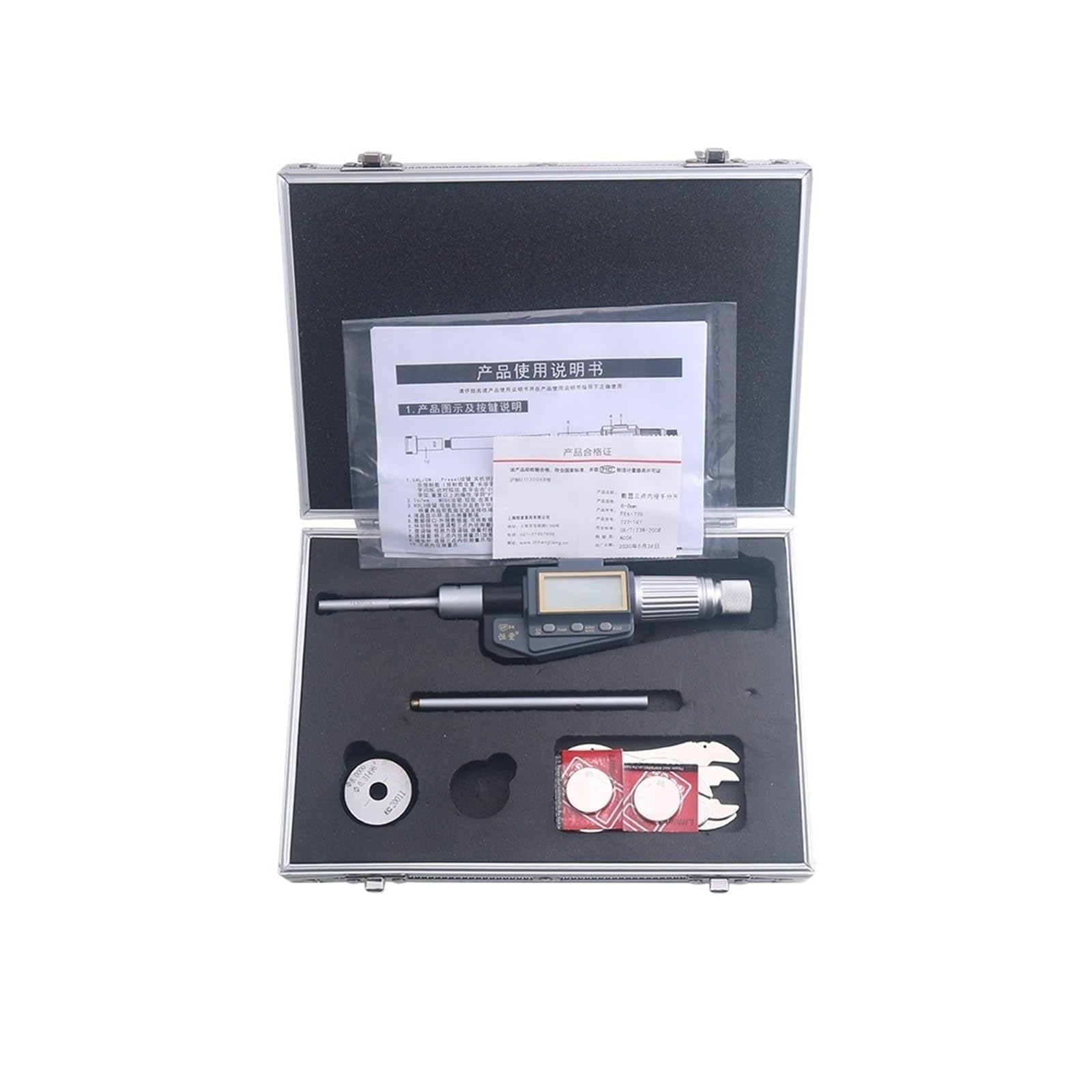 Micrometro, Micrometro elettronico digitale ad alta precisione da 6-100 mm con display a tre griffe e tre punti for il diametro interno del cuscinetto, misurazione del foro interno(6-8mm)