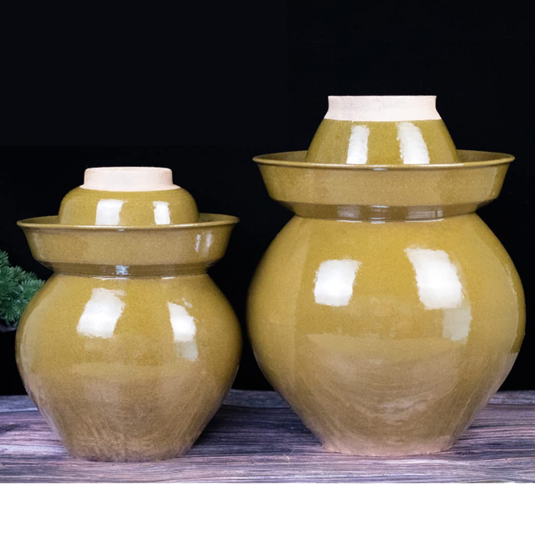 Tradycyjny chiński ceramiczny garnek do fermentacji, słoik do kiszenia z pokrywką z uszczelką wodną, duży zagęszczony ceramiczny słoik do kiszenia, pojemniki do przechowywania kimchi 6 kg (4 kg)
