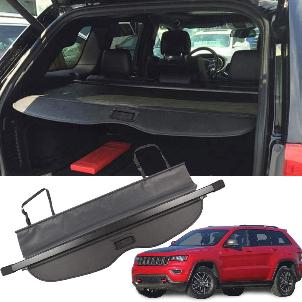 marretoo for jeep grand cherokee cargo cover 2011-2021 no gap black retractable rear luggage security cover for grand cherokee accessories