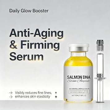 2PCS Salmon DNA Serum – Salmon DNA Ampoule PDRN Microneedling Serums for Face and Body, Anti-Aging Hydration Booster, Skin Repair, Brightening&Firming Serum for Use with Microneedling,Derma Roller&Pen