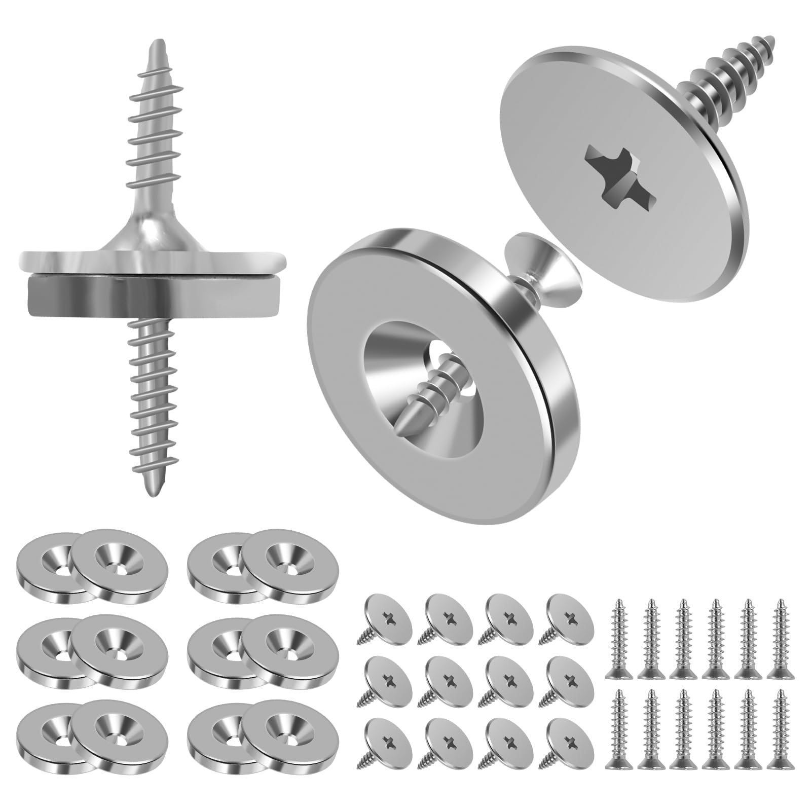 NZWBSHSSP 12Pcs Cabinet Door Magnetic Closure Metal Magnetic Door Catch Concealed Closet Door Catch Closer Hidden Magnetic Door Latch Furniture Door Magnet Closing Catch for Cabinet Closet(silver)