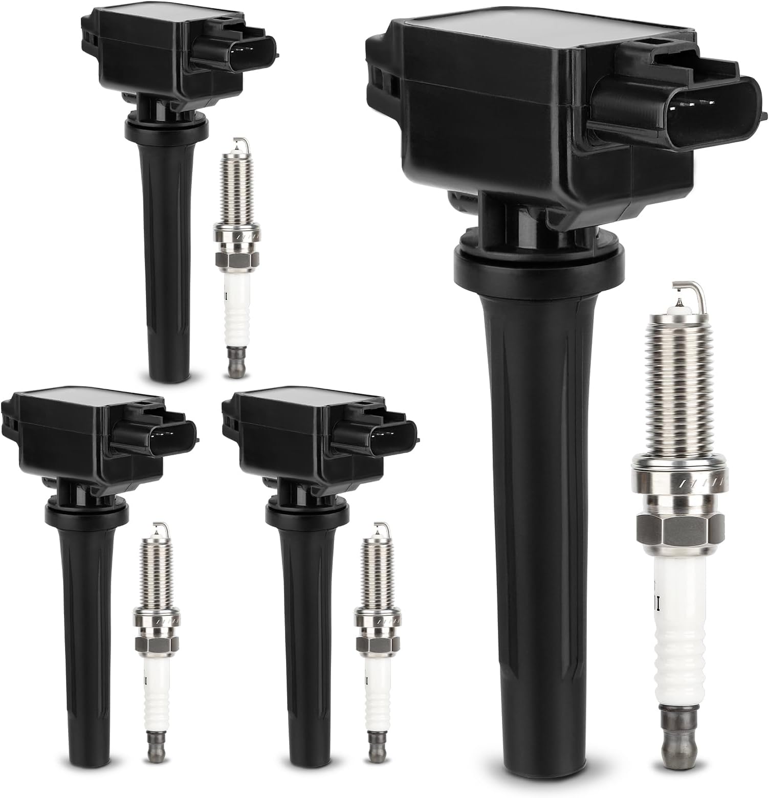 UF656 Ignition Coil & 93501 Double Iridium Spark Plug for 12-20 Mazda 3/14-20 Mazda 6/16-19 CX-3/13-18 CX-5/16-18 MX-5 Miata 2.0L 2.5L L4 Replaces# PE0118100A C1837 5C1894 GN10625 C-857