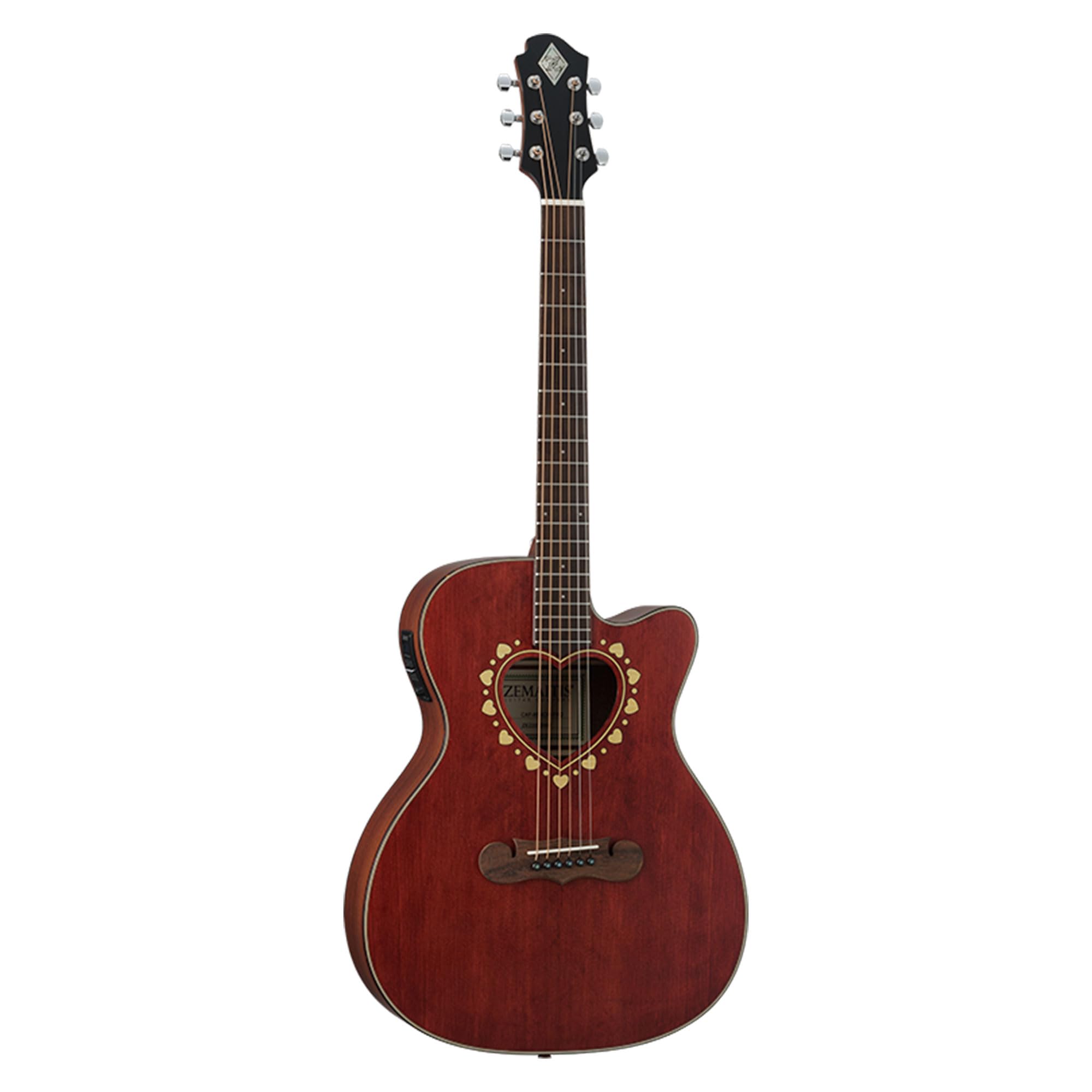 Amazon | Zemaitis ゼマイティス エレアコギター CAF-85HCW Faded Red 