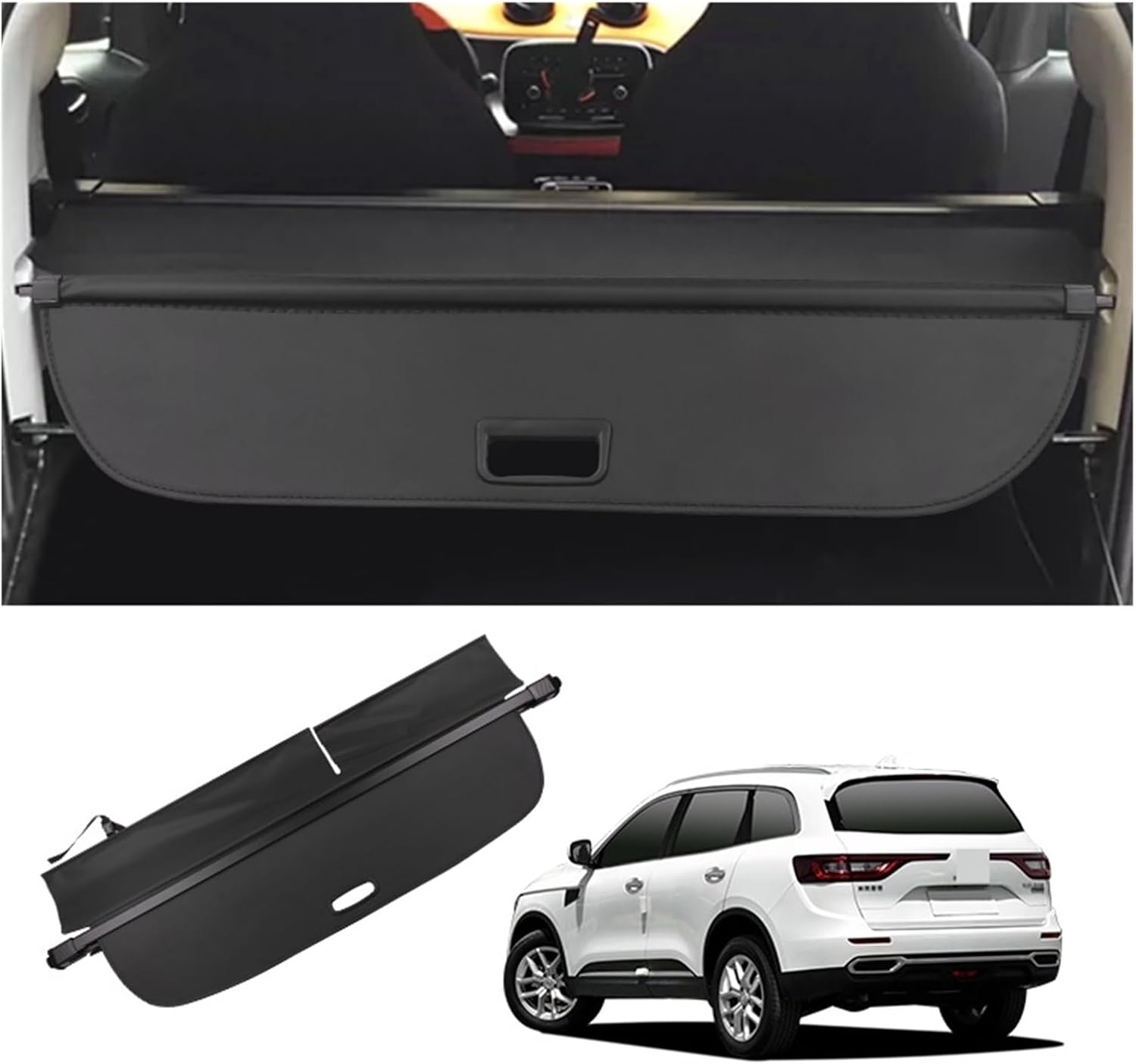 Compatible with Auto Parts Luxury Carbon Fiber Rear Trunk Cover Waterproof Retractable Cargo Shade Car Interior(Black) image 2