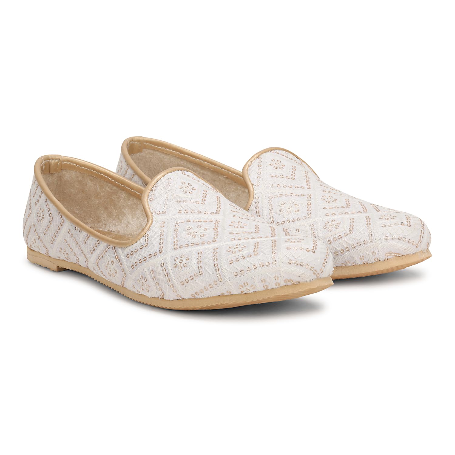 Ethnic Embroidered Slip-On Loafers, Wedding Juttis and Mojaris with Cushioned Insole