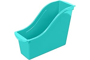 Storex Book Bin Bundle: 6 Teal Plastic Bins