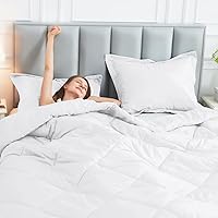 Vista 2 de JOLLYVOGUE Full Comforter Duvet Insert, Quilted White Comforter with Corner Tabs, Down Alternative Bed Reversible Comforters for All Season with Box