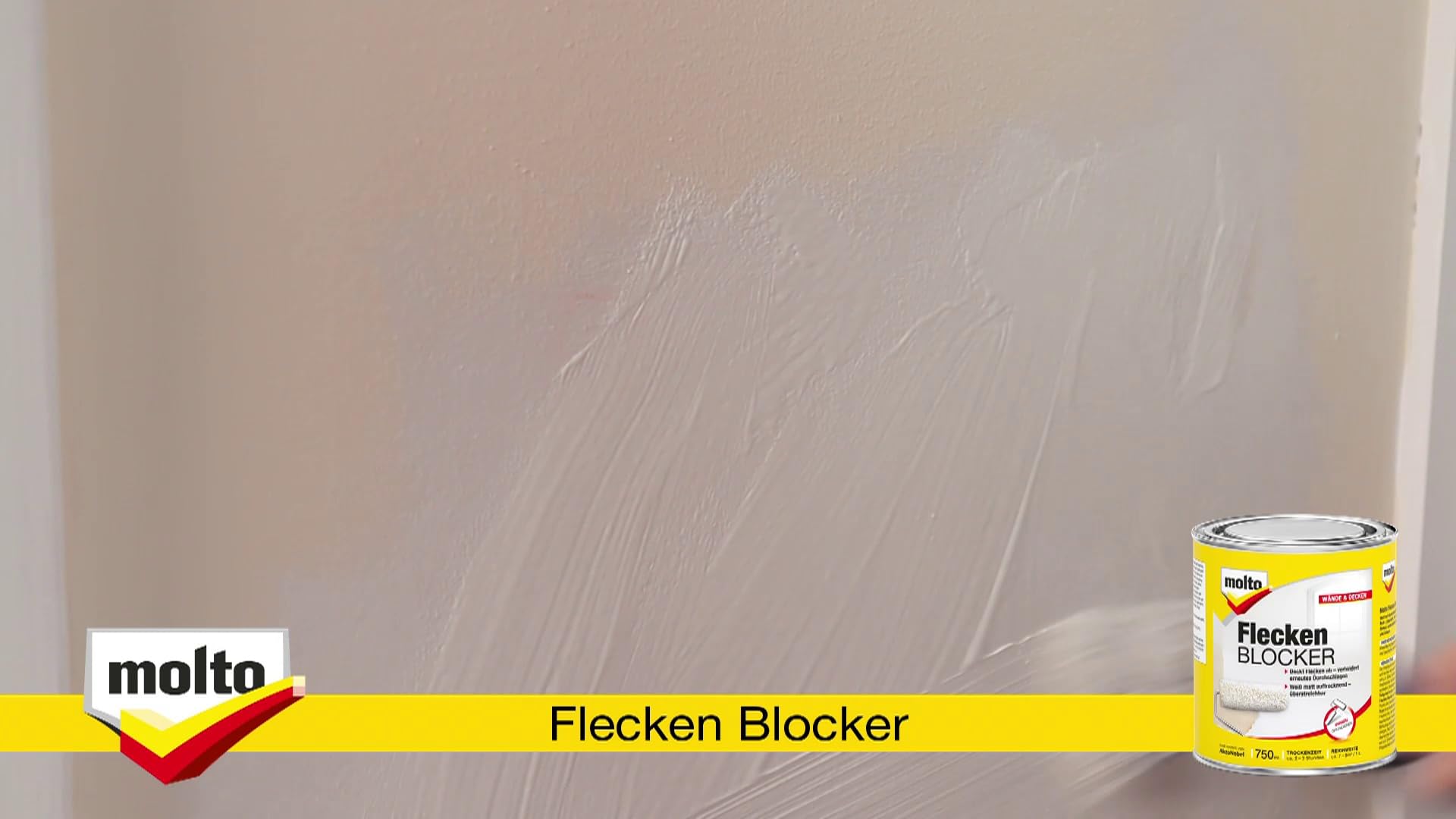 Molto Flecken Blocker, Zum dauerhaften Abdecken von Flecken an Decken und Wänden, Weiß, 2,5 l