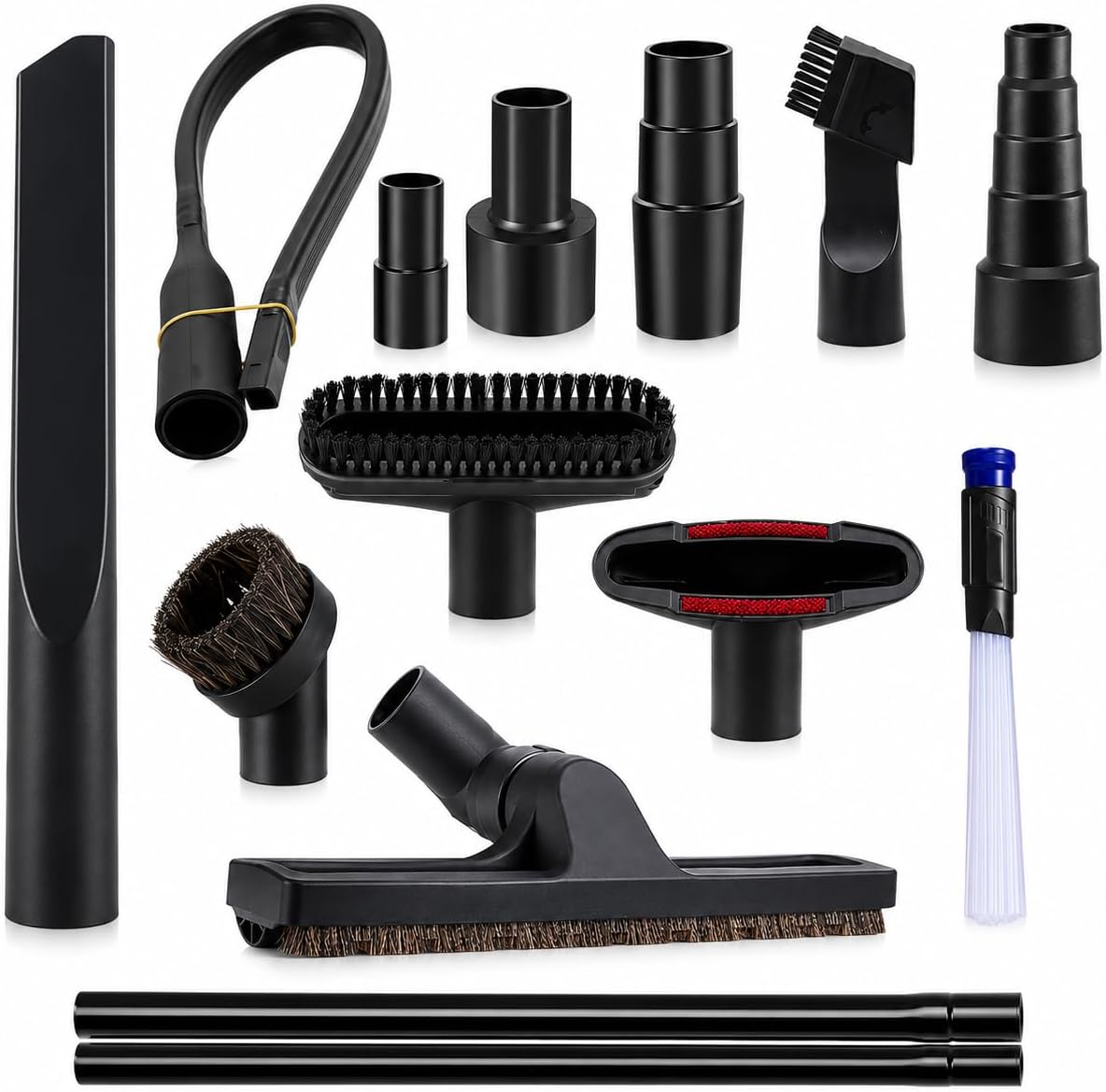 Vacuum Attachments for Shop-Vac Stainless Steel 12 Gallon 6.0 Peak HP Wet/Dry Vacuum 2023–Present, Vacuum Brush Attachment Kit with Flexible Crevice Hose, Extension Wands and Adapters
