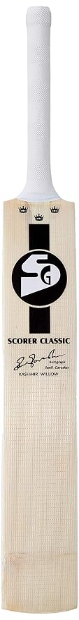 SG Scorer Classic Cricket Bat for Mens and Boys (Beige, Size -5) | Material: Kashmir Willow | Lightweight | Free Cover | Ready to Play | for Intermedi