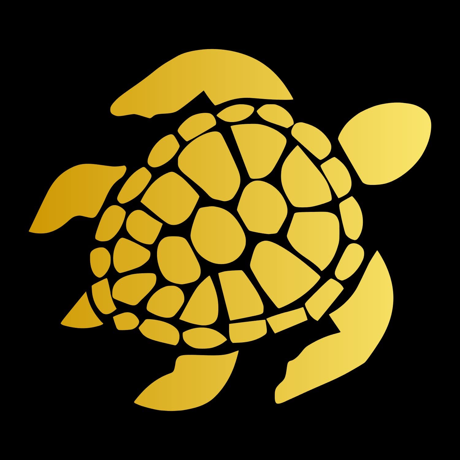 Sea Turtle [Pick Any Color] Vinyl Transfer Sticker Decal for Laptop/Car/Truck/Window/Bumper (5in x 4.5in [2-Pack], Gold)