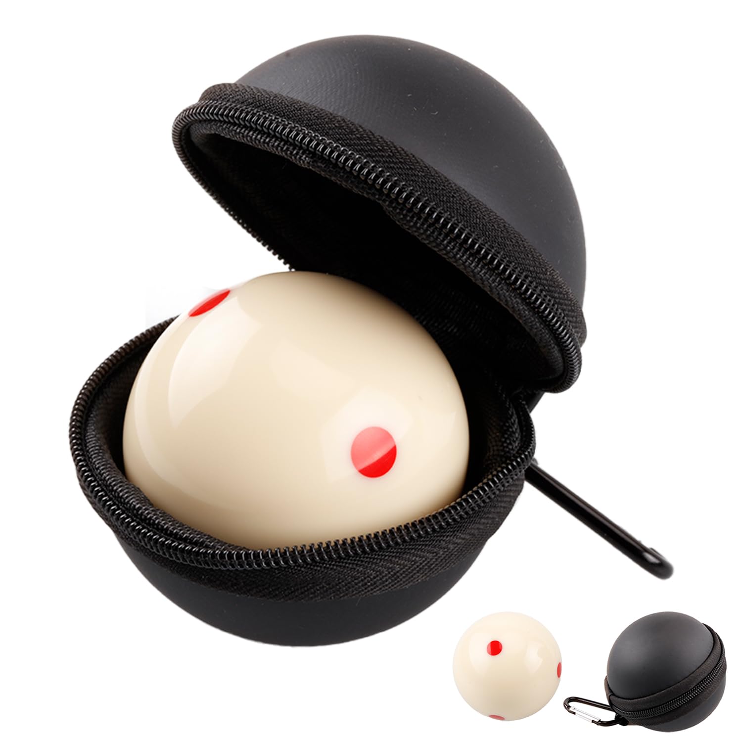 Billards Cue Balls, 57,2 mm Harz Billard Kugeln Dot Spot Training Cue Ball Pool Standard Trainingsball，Billardkugeln Ball Tasche