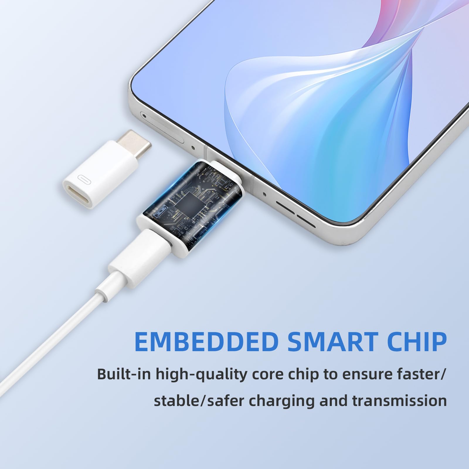 Adattatore Lightning femmina a USB-C maschio Adattatore 2 pezzi Lightning a USB C Audio Adapter PD27W Ricarica Rapida Adattatore per Ricarica Data Trasferimento OTG Cuffie per iPhone 17/16/15 Pro Max