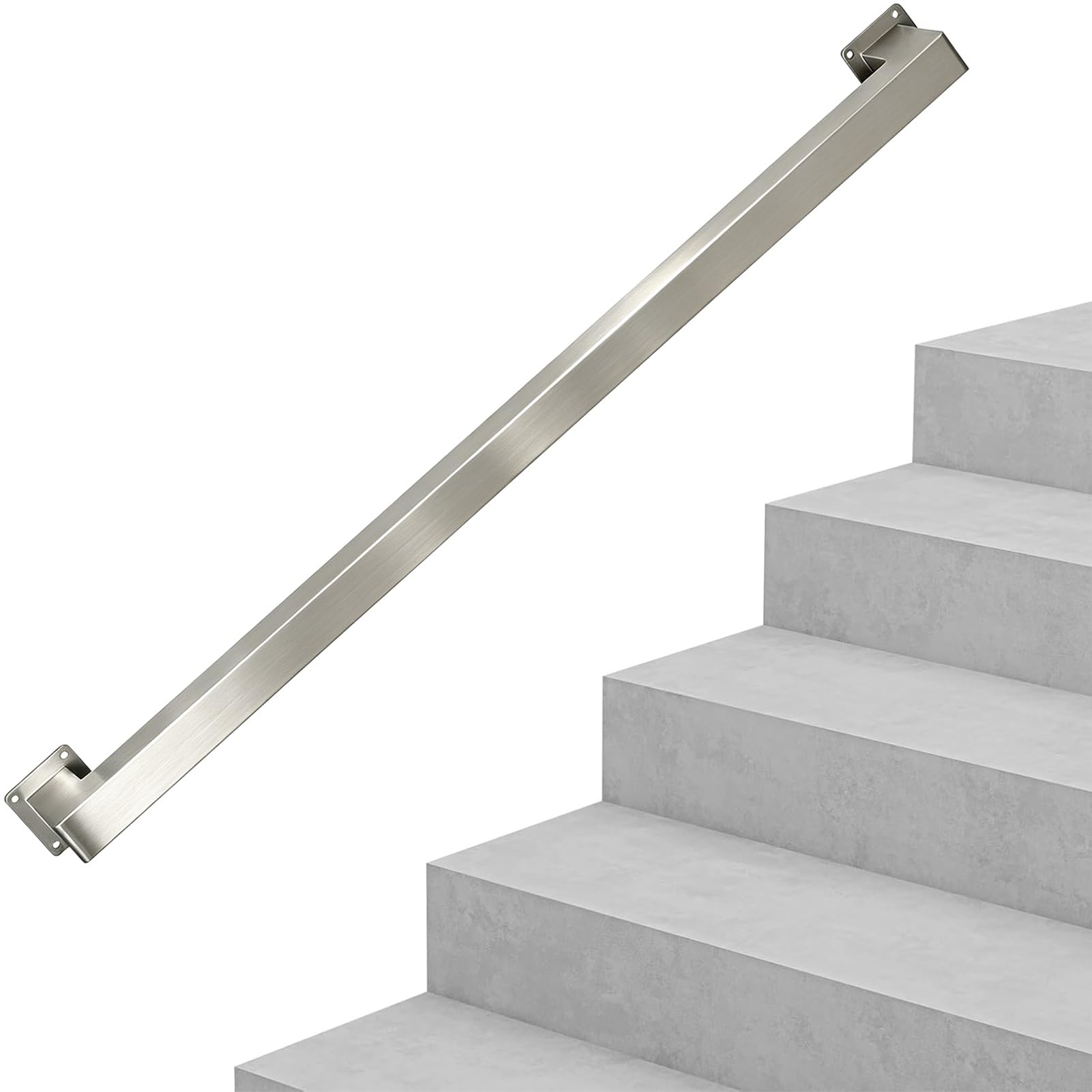 Drsyffsup Industrial Pipe Stair Handrail, Wall Mount Metal Hand Rail Grab Bars for Indoor & Outdoor Step, 30cm-600cm Wall Stair Railing, Safety Handle, Steps Baluster(9.2ft/2.8m)
