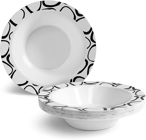 WHISC Platos de almuerzo desechables de lujo de 9 pulgadas paquete de 10  Elegante juego de vajilla de plástico para bodas Navidad Acción de Gracias