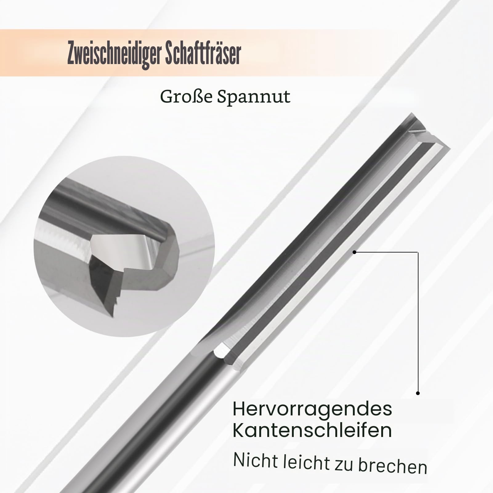 1/8 Zoll Schaft 2 Rillen gerader Schlitz Fräser Bits Set Schneidkante Durchmesser (1 mm 1,5 mm 2,0 mm 2,5 mm 3,175 mm je 2 Stück) Fräser für MDF, PVC, Acryl, Spanplatten, Holz