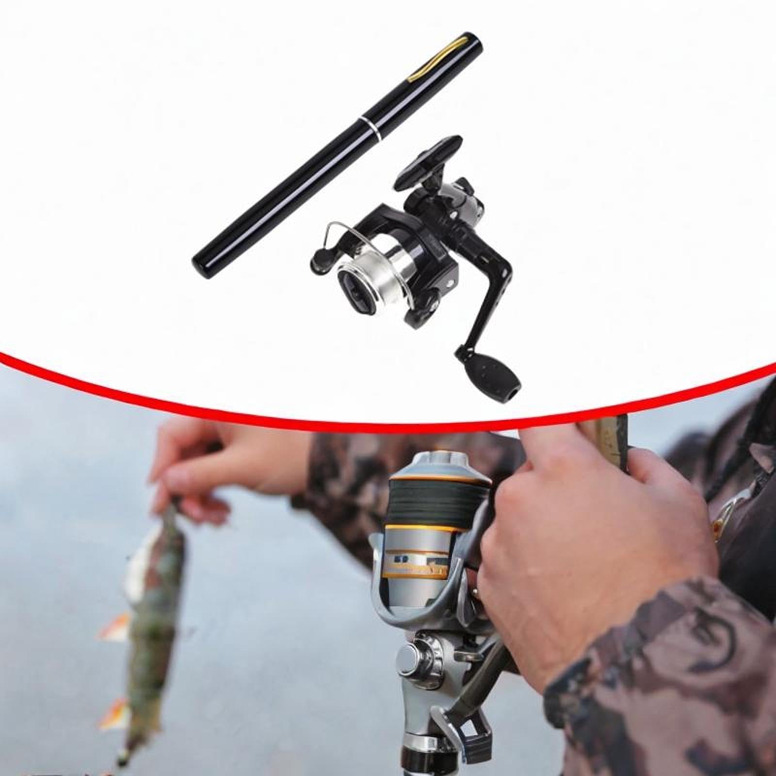 Yiju Compact Fishing Rod and Reel Combo for Travel and Outdoor Use, Black