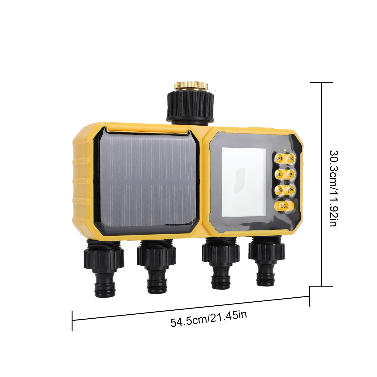 Asixxsix Temporizador de riego con Sensor de Lluvia Inteligente, Programa Personalizable, Controlador de riego con Doble alimentación, Temporizador de Agua para Jardines y céspedes