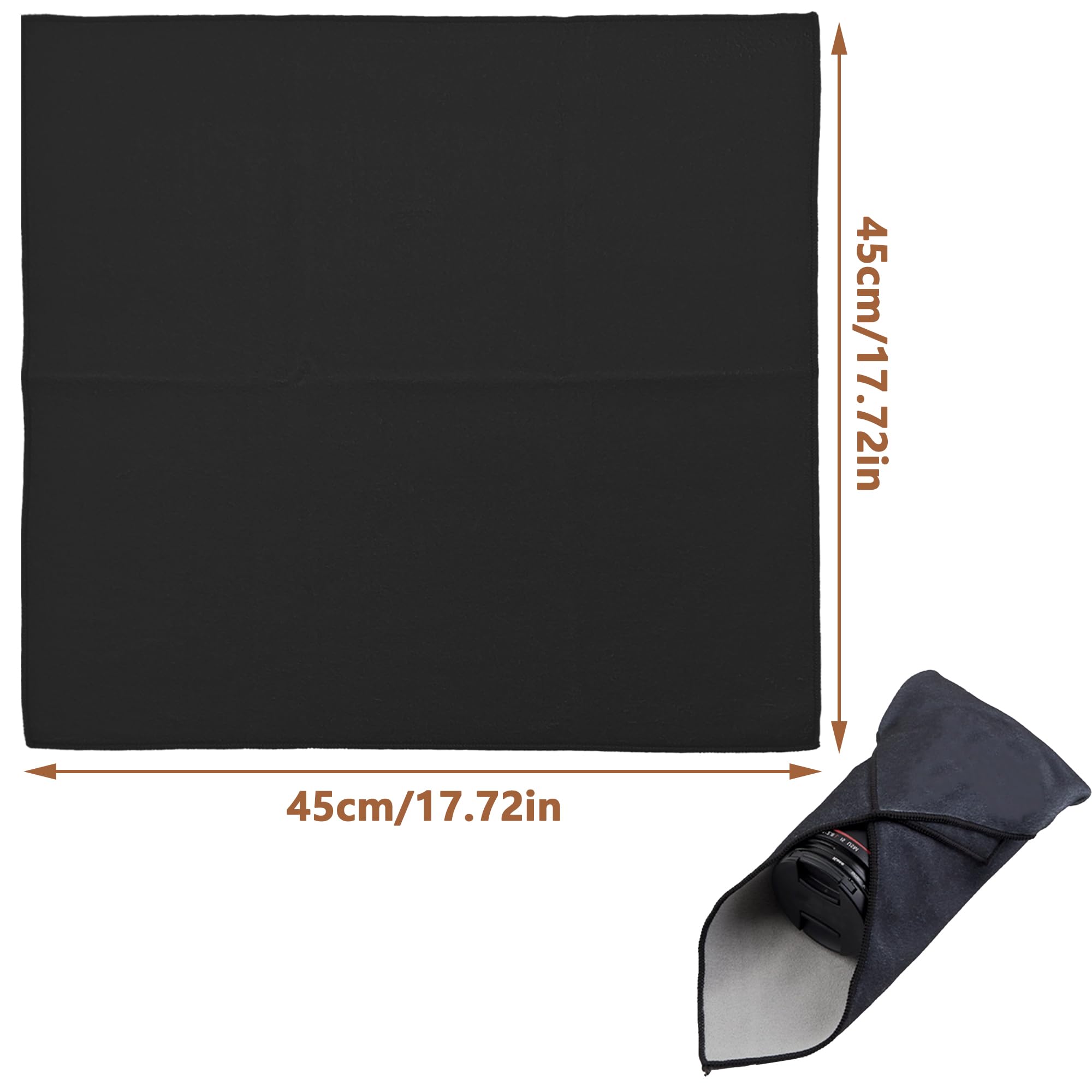 Einschlagtuch Kamera Schutzhülle 45x45CM Anti-Bumping Anti-Friction Schutzhülle Protective Wrap für Fotoausrüstung (Schwarz, M)