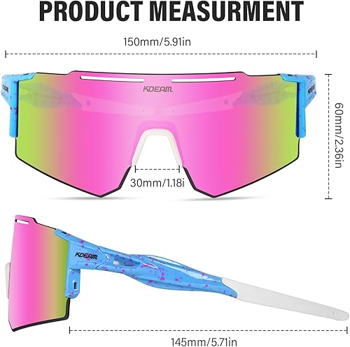 Miniatura 4 de Gafas de sol polarizadas deportivas para mujeres y hombres, UV400, gafas de ciclismo, béisbol, correr, pesca, al aire libre, resistentes al viento
