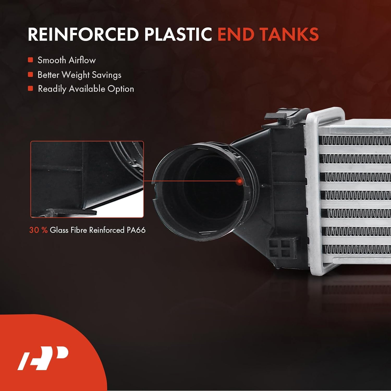 A-Premium Front Turbo Intercooler Compatible with Mercedes-Benz W245 B200 2006-2011 L4 2.0L Turbocharged, w/Automatic CVT Transmission