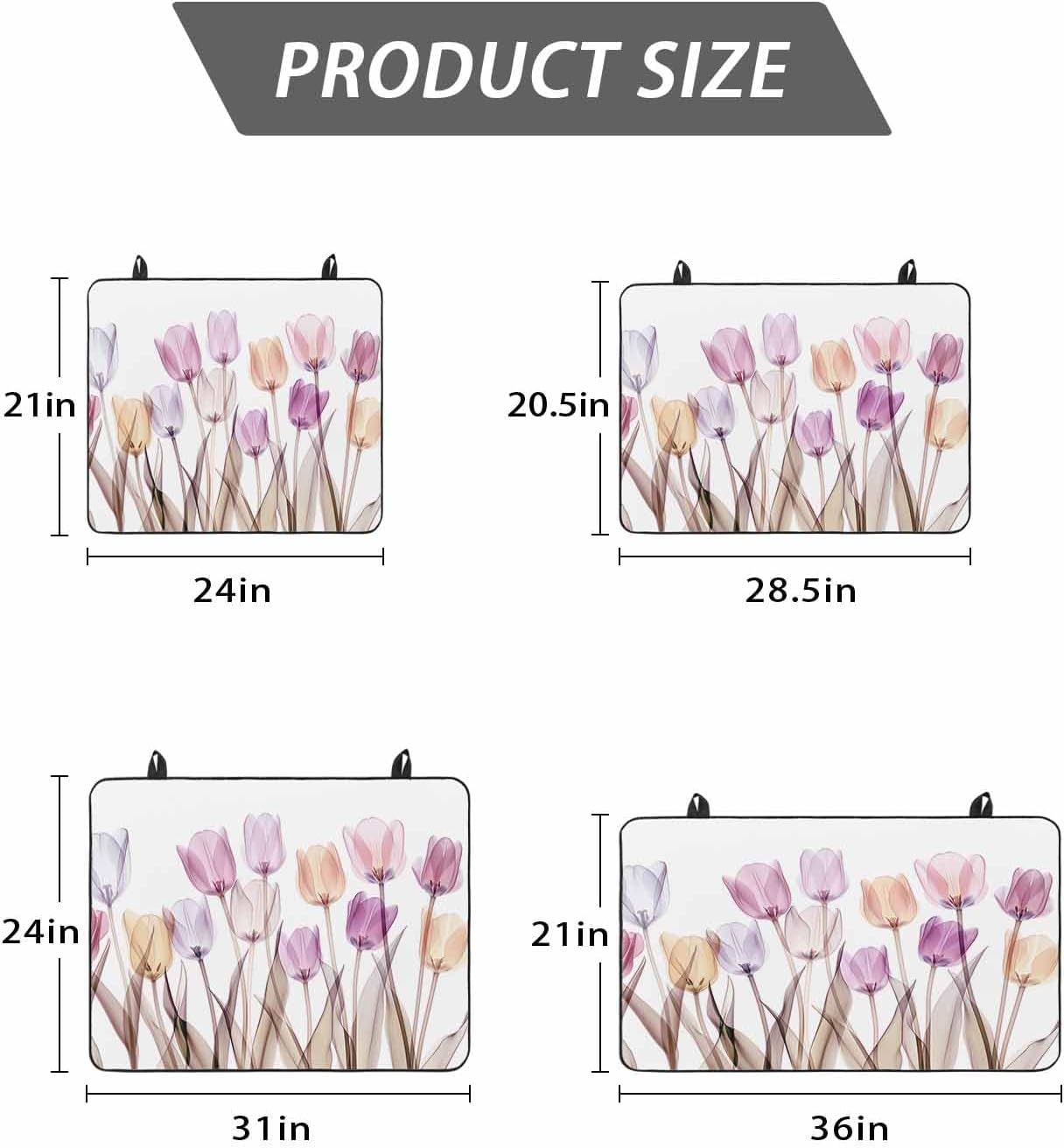 Stove Cover for Electric Stove 31x24 Inch Watercolor Simple Style Tulip Stove Top Cover Flower Floral Glass Cooktop Covers Anti-Slip & Heat Resistant Countertop Protector Home Kitchen Decor