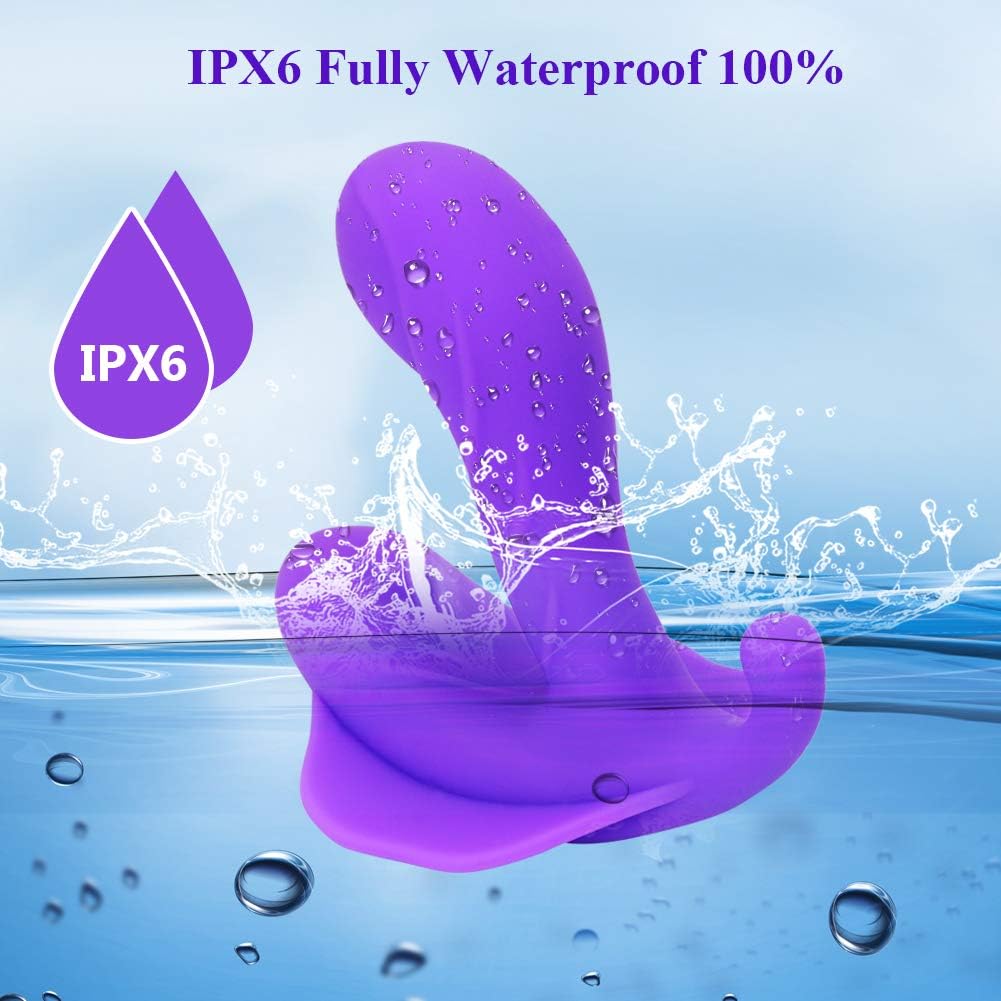 Wireless Remote Control Vibrator Clitorial G spot Butterfly Stimulator Smart Heating 10 Kinds Vibration Soft Flirting Dildo Vibrator Sex Toys for Women Couples(Purple)