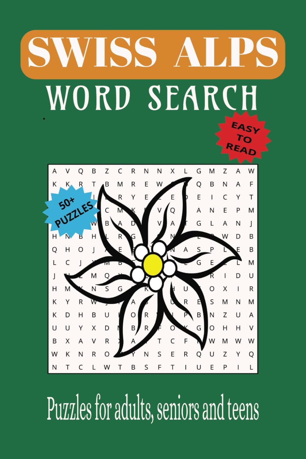 Swiss Alps Search Book: Swiss Alps theme word find puzzle for Adults, Seniors and Teens with solutions. Playful and didactic.