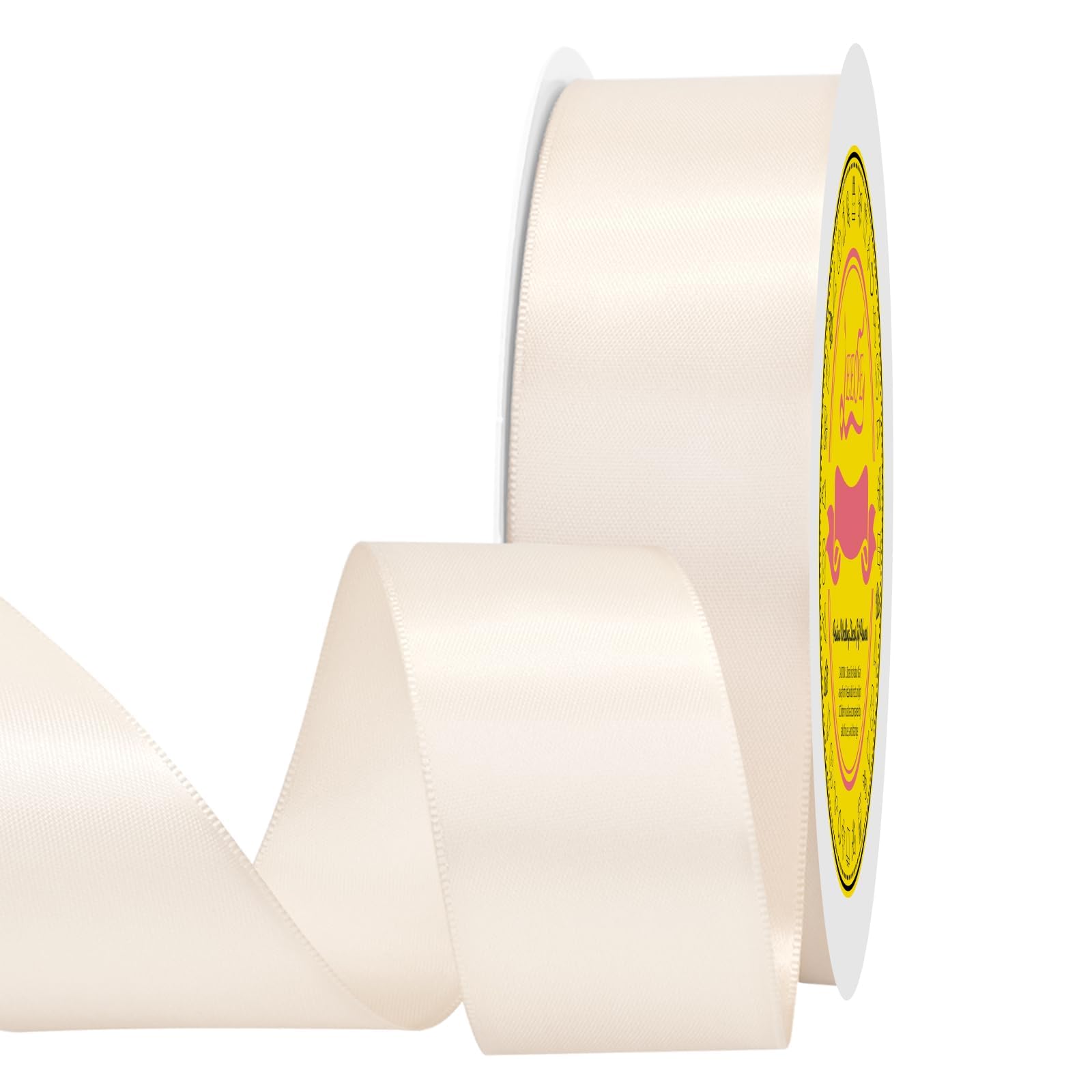 Double Face Nude Satin Ribbon 1-1/2 Inch x 50 Yards Polyester Ribbon for Gift Wrapping Easter Weddings Party Decorations Hair Bows Invitations