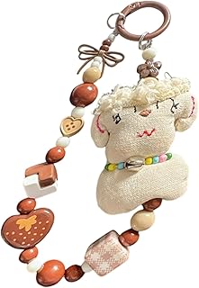 [Malieasy] ユニークな羊キーホルダー ハートのディテール付き PVC 細工 ポータブル 旅行 オフィス ハート型アクセサリー