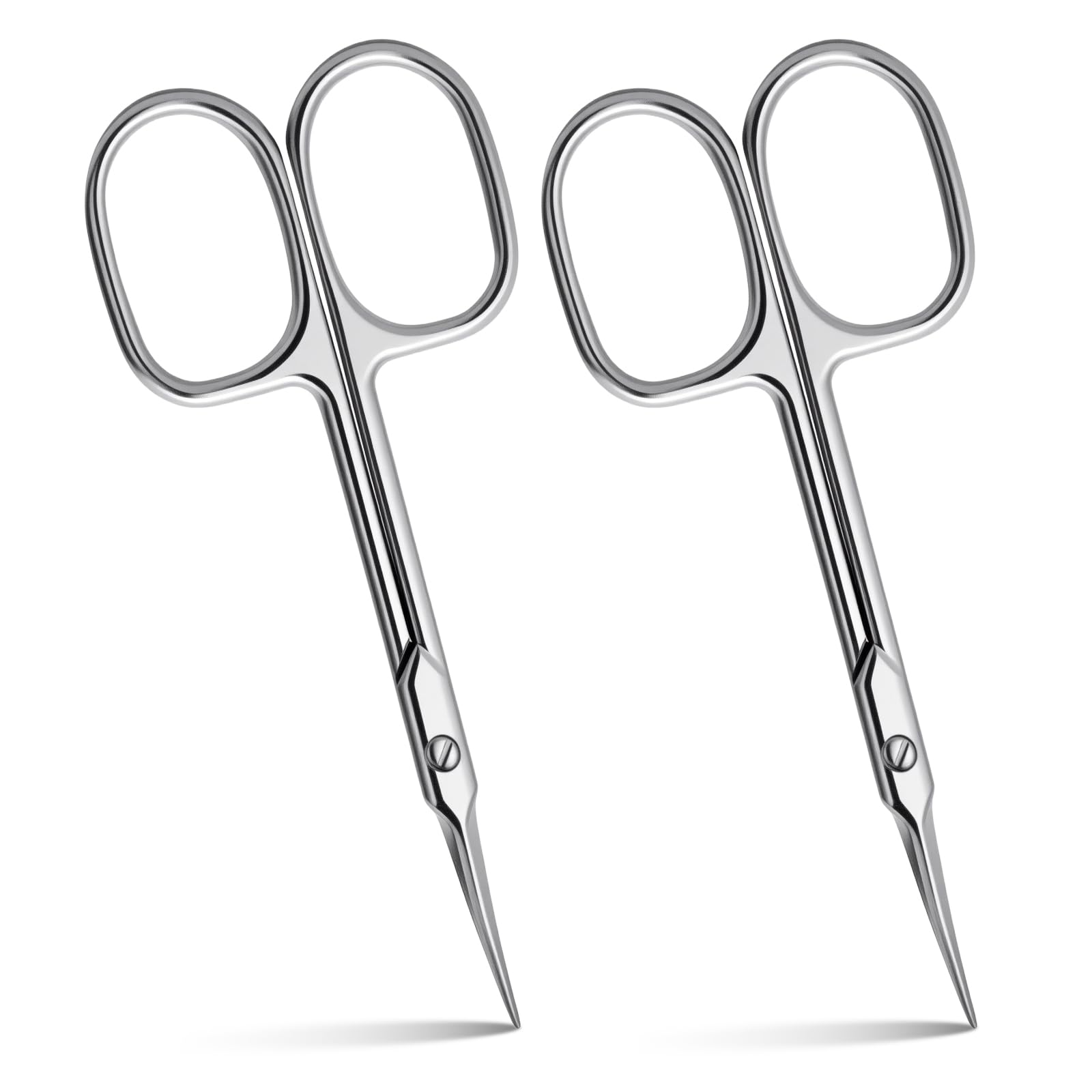 2 PCS Ciseaux à Cuticules Professionnels, en Acier Inoxydable, Ciseaux de Précision à Lame Courbée pour Manucure et Pédicure, Ongles, Sourcils, Soins Beauté Professionnels