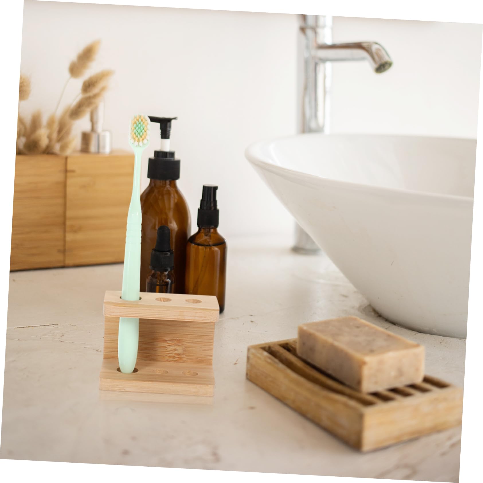 Alipis 4 Pz Porta Spazzolino Da Denti Portapenne Portaspazzolino Elettrico Organizer Per Pennelli Da Trucco Porta Penna Portaspazzolino Da Bagno Portaspazzolini Bambù