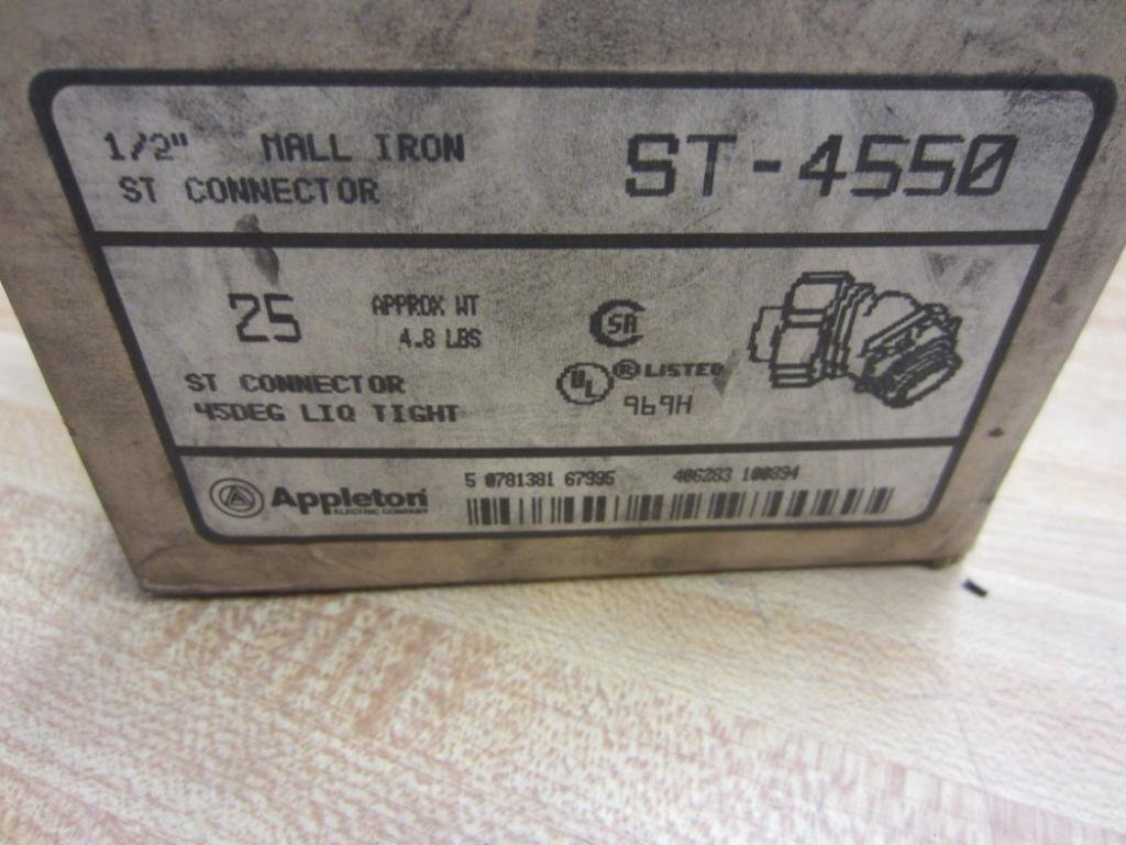 APPLETON ST4550 1/2 in 45DEG LFMC Conn