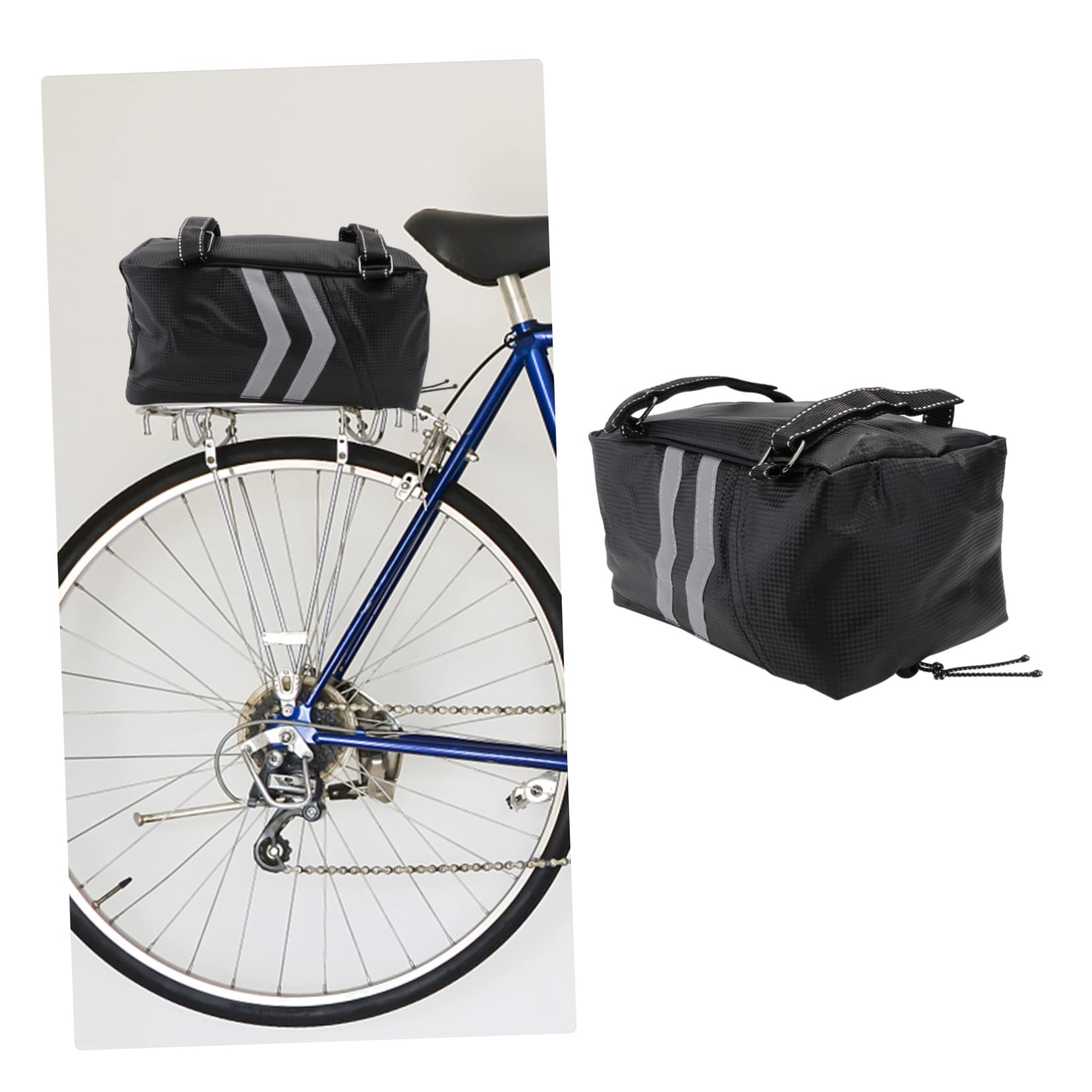 Borsa Posteriore per Bicicletta 9l, Scatola Portaoggetti in Pu, Doppia Cerniera, per Uso in Viaggio e Outdoor