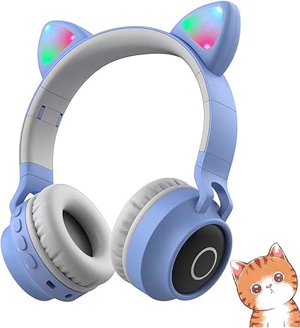 Amazon Co Jp ネコ耳ヘッドフォン Bluetoothヘッドホン 折り畳み式 Bluetooth5 0 Led付き キラキラ 虹色変換 マイク内蔵 Tfカード 柔らかい 密閉型 通話可能 有線無線兼用 サイズ調節可能 子供用 大人用 可愛い クリスマス 誕生日 入学式 新年プレゼント グレー