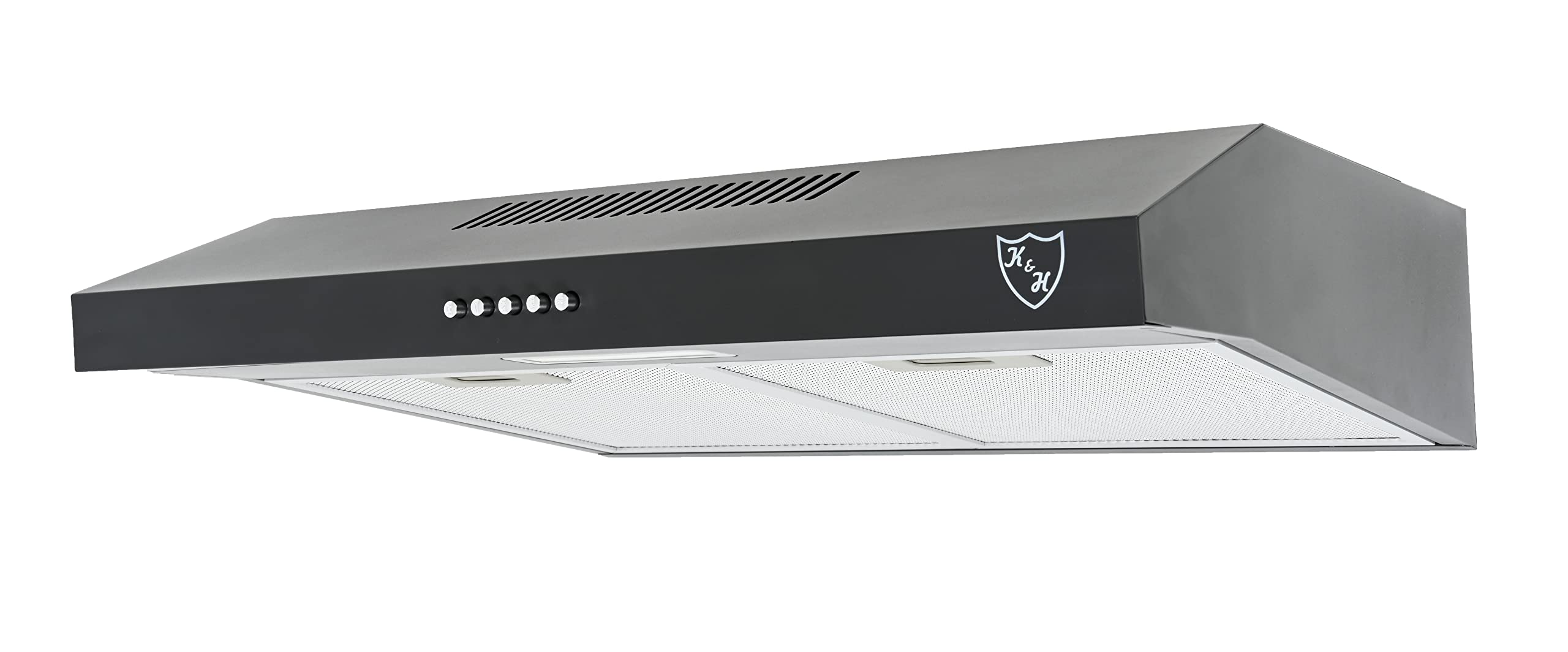 K&H Dunstabzugshaube 60cm Unterbauhaube [UMLUFT & ABLUFT] - Abzugshaube mit Metall Fettfilter - Dunstabzug mit LED Beleuchtung - Cooker Hood - UH01-60C-B - 175 m³/h - Energieklasse A (Schwarz)