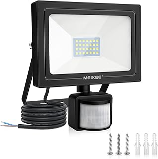 MEIKEE Security Lights with Motion Sensor 25W PIR Light Super Bright 2100 Lumen LED Sensor Flood Lights Outdoor IP66 Water...
