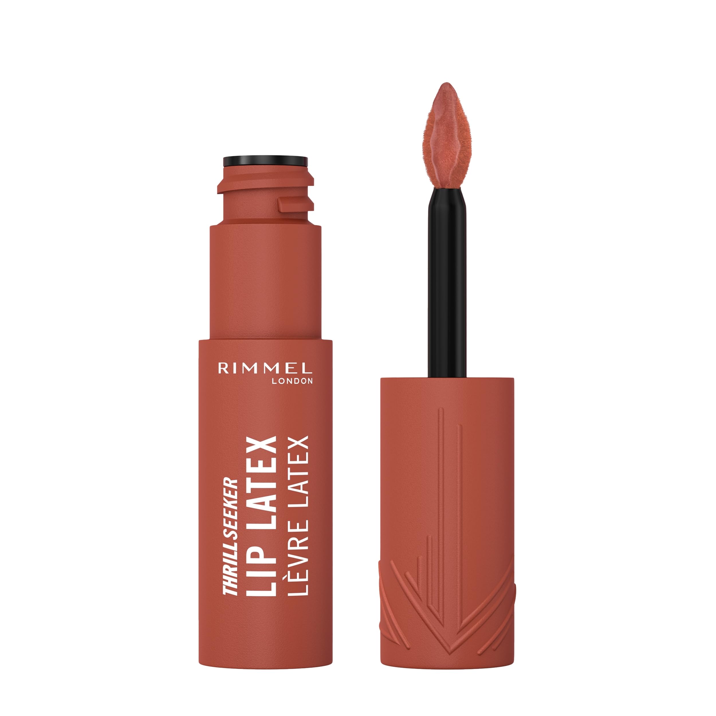 Rimmel Thrill Seeker Lip Latex, 250 Honey Bun, Ultra-Smooth Finish, Lasts All Day, Transfer-Proof, Infused with Aloe Vera