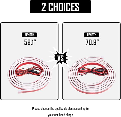 Vista 7 de UTSAUTO Car Hood Strip Lights 71 Inch Flexible Car Hood Led Lights Waterproof Car Hood Led Strip Lights Daytime Running Light for Car, Truck (White)