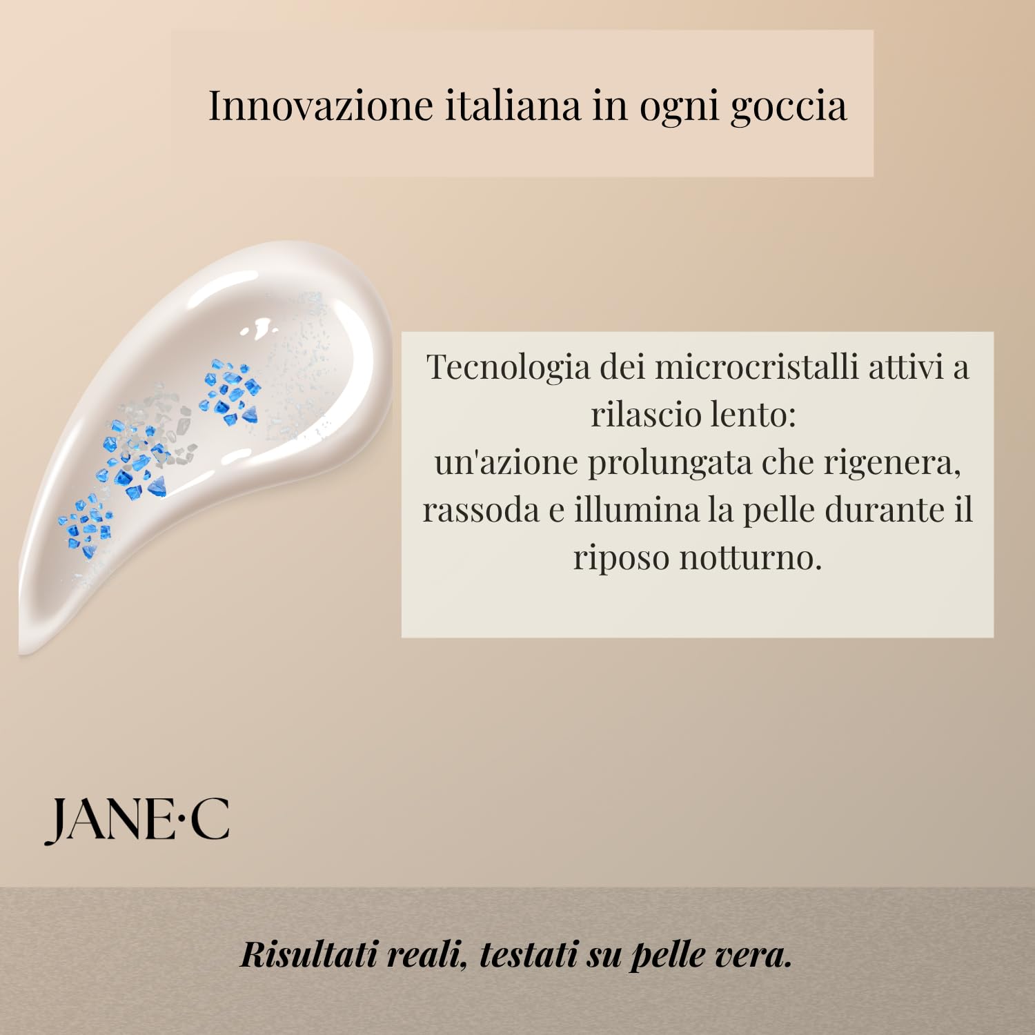 JANE•C Crema Viso Notte Antirughe – Crema Notte Rigenerante e Levigante, Anti-Age Intensiva con Retinolo, Coenzima Q10, Centella Asiatica e Fosfolipidi – Skincare Coreana – 50 ml – Made in Italy