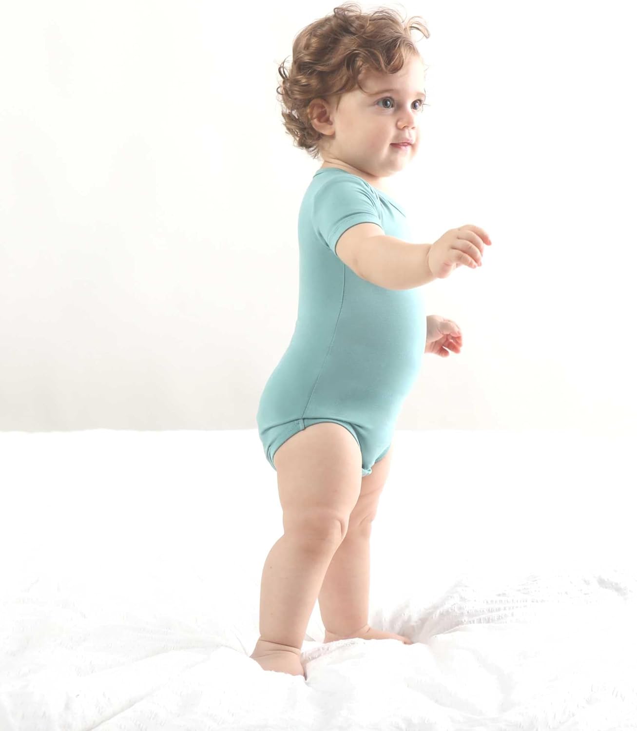 Baby Solid Bodysuit - Super Soft Rayon made from Bamboo - Short Sleeve Long Sleeve Newborn Infant Boy Girl - 5-Pack - Image 6