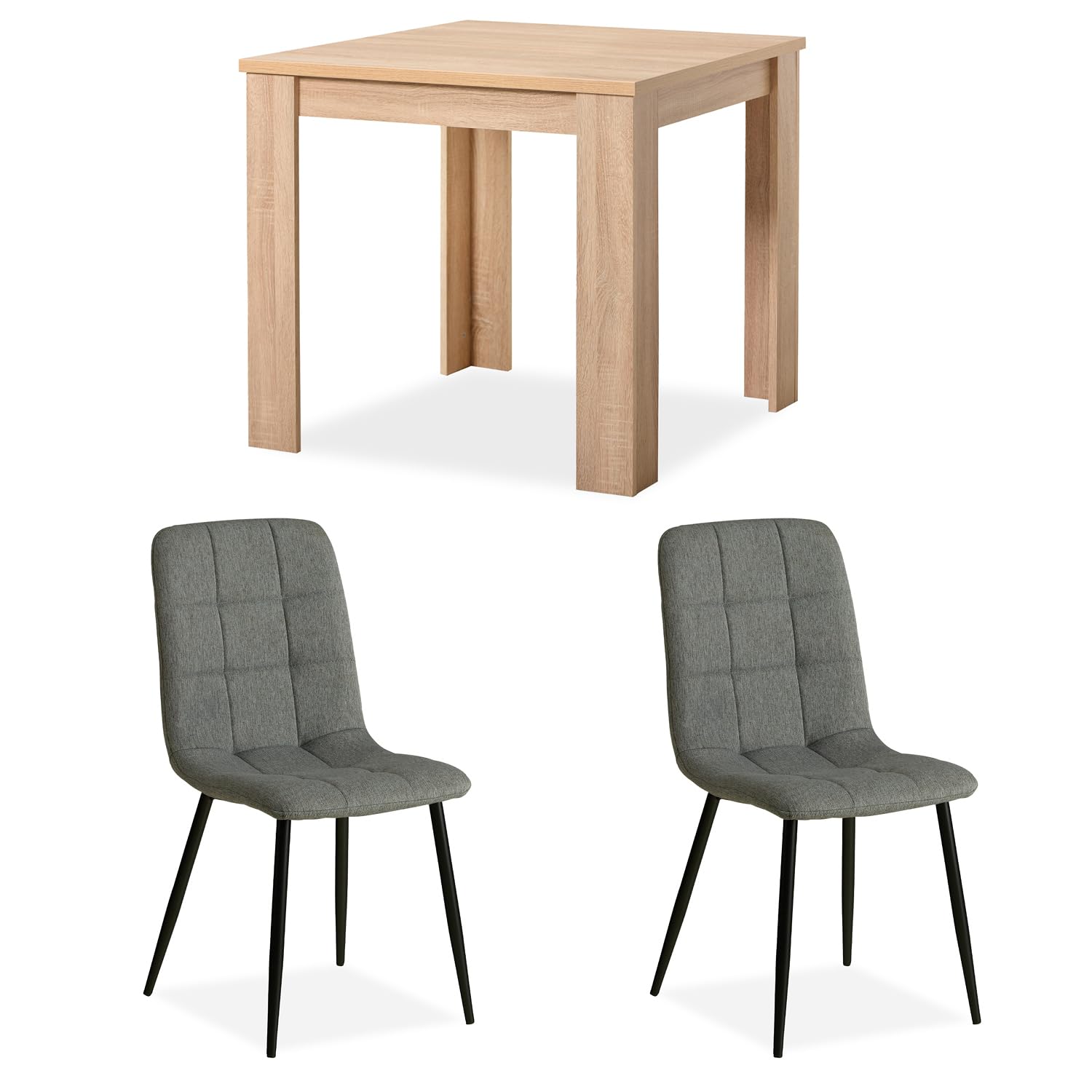 Homestyle4u Essgruppe Esstisch 90x160 4 Stühle Gra Produktbild-Vorschau 9